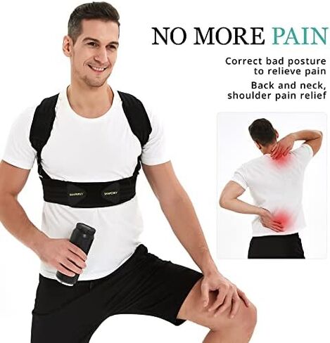 Posture Corrector for Women and Men, Adjustable Upper Back Brace for Posture Hunchback Support and Providing Pain Relief from Neck, Shoulder, and Upper Back (Black, Large/X-Large) in Saudi Arabia