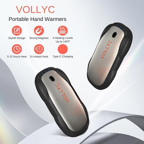 Magnetic Hand Warmers Rechargeable 2 Pack,Portable Car-Shape Electric Hand Warmer for Outdoor,Hunting,Camping,Golf,Hiking,Travel,Gifts for Men and Women as Hunting Accessories or Camping Gear in Saudi Arabia