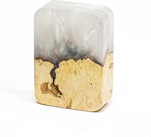 FLIP - Platinum Epoxy & Wood - Unique Engagement Ring Boxes for Proposal - Premium & Slim Ring Boxes for Any Occasion in Saudi Arabia