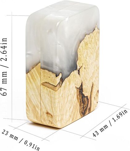 FLIP - Platinum Epoxy & Wood - Unique Engagement Ring Boxes for Proposal - Premium & Slim Ring Boxes for Any Occasion in Saudi Arabia