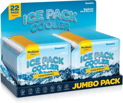 Reusable Ice Packs for Lunch Boxes and Coolers, Ice Pack for Outdoor Activities Like Camping & Travel. BPA-Free Keeps Your Drink & Food Various Sizes Colds Up 8 to 48 Hours with No Mess of Melting Ice in Saudi Arabia