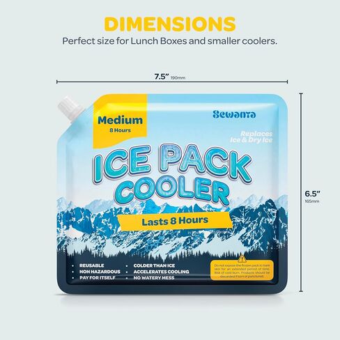 Reusable Ice Packs for Lunch Boxes and Coolers, Ice Pack for Outdoor Activities Like Camping & Travel. BPA-Free Keeps Your Drink & Food Various Sizes Colds Up 8 to 48 Hours with No Mess of Melting Ice in Saudi Arabia
