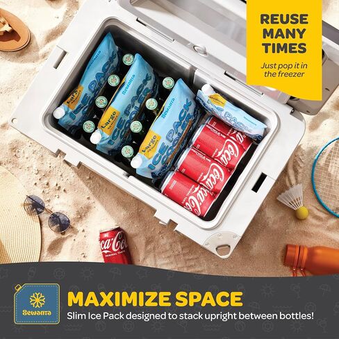 Reusable Ice Packs for Lunch Boxes and Coolers, Ice Pack for Outdoor Activities Like Camping & Travel. BPA-Free Keeps Your Drink & Food Various Sizes Colds Up 8 to 48 Hours with No Mess of Melting Ice in Saudi Arabia