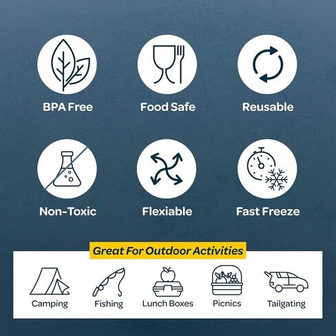 Reusable Ice Packs for Lunch Boxes and Coolers, Ice Pack for Outdoor Activities Like Camping & Travel. BPA-Free Keeps Your Drink & Food Various Sizes Colds Up 8 to 48 Hours with No Mess of Melting Ice in Saudi Arabia