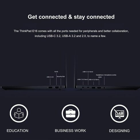 لاب توب لينوفو ثينك باد E16 Business، شاشة 16 بوصة FHD+، انتل كور i5-13420H (بيت رايزن 5 7530U)، ذاكرة الوصول العشوائي 24 جيجا، 1 تيرابايت اس اس دي، لوحة مفاتيح بإضاءة خلفية، واي فاي 6، ويندوز 11 برو، أسود in Saudi Arabia
