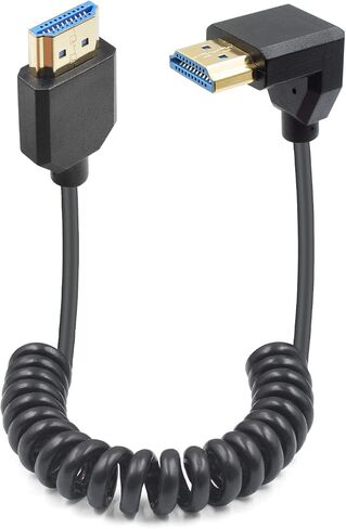 Duttek 8K HDMI Coiled Cable, Ultra HD HDMI to HDMI Coiled Cable, Extreme Thin Short HDMI Cable Support Dynamic HDR Up to 48Gbps Compatible with Camera Monitors, TV, Capture Cards 1FT-4FT in Kuwait
