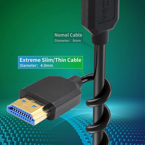 Duttek 8K HDMI Coiled Cable, Ultra HD HDMI to HDMI Coiled Cable, Extreme Thin Short HDMI Cable Support Dynamic HDR Up to 48Gbps Compatible with Camera Monitors, TV, Capture Cards 1FT-4FT in Kuwait
