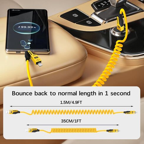 4 in 1 USB C Charging Cable for Car,65W Fast Charging Cable,USB C to Type C to Li-tning Charger Cord for iPhone iPad MacBook Samsung,480Bmps Faster Data Transfer,Rebound Tidy Multi Charger Cord in Saudi Arabia