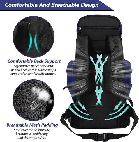 90L Hiking Backpack, Camping Travel Backpack with Rain Cover Lightweight Travel Daypack for Climbing Camping Touring (Blue) in Saudi Arabia