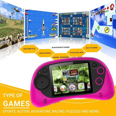 Handheld Portable Digital Screen 200 Preloaded Games , 2.7" Color Display Pink in Saudi Arabia