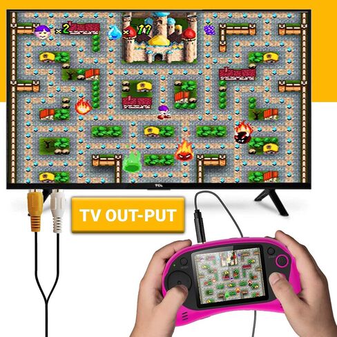 Handheld Portable Digital Screen 200 Preloaded Games , 2.7" Color Display Pink in Saudi Arabia