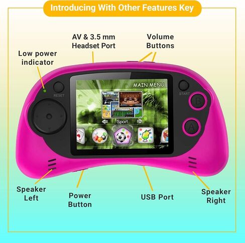 Handheld Portable Digital Screen 200 Preloaded Games , 2.7" Color Display Pink in Saudi Arabia