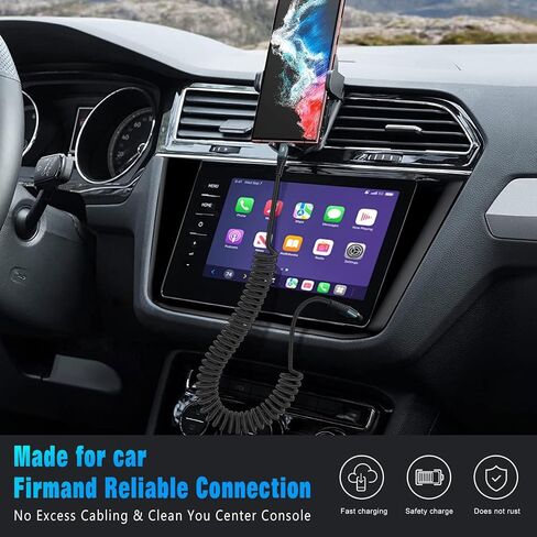 JUKEKUL Car Carplay USB A to USB C Cable for iPhone 16/15 Plus Pro Max, 2 Pack Coiled Fast Charging USB to USB C Cable for 10th Gen iPad Pro iPad Air 5th 4th Mini 6th Gen and USB C Devices 3FT in Saudi Arabia