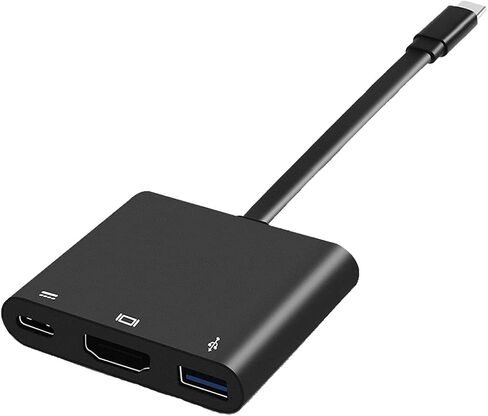 محول USB C إلى HDMI محول فيديو 4K من النوع C HDMI متعدد المنافذ AV محول USB 3.0 (أسود) in Saudi Arabia