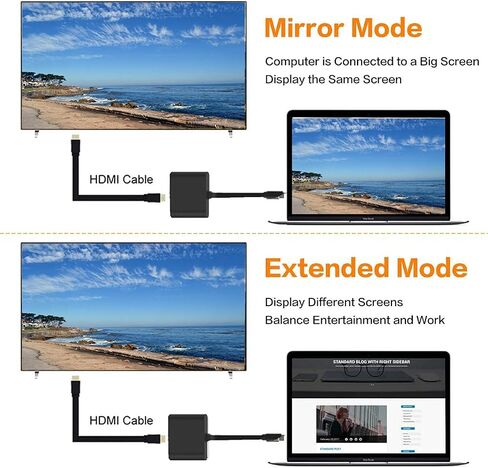 محول USB C إلى HDMI محول فيديو 4K من النوع C HDMI متعدد المنافذ AV محول USB 3.0 (أسود) in Saudi Arabia