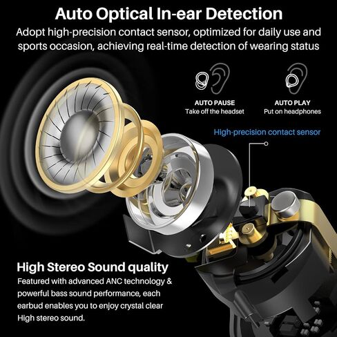 TOZO NC7 All-Function Hybrid Active Noise Cancelling Wireless Earbuds, Bluetooth 5.3 Headphones with Ultra Long 72H Playtime, in-Ear Detection, App Customization, Immersive Sound Deep Bass Headset in Saudi Arabia