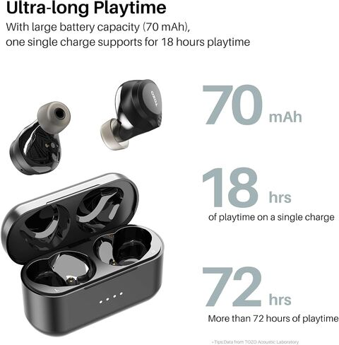 TOZO NC7 All-Function Hybrid Active Noise Cancelling Wireless Earbuds, Bluetooth 5.3 Headphones with Ultra Long 72H Playtime, in-Ear Detection, App Customization, Immersive Sound Deep Bass Headset in Saudi Arabia