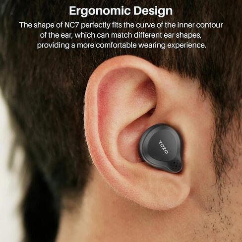 TOZO NC7 All-Function Hybrid Active Noise Cancelling Wireless Earbuds, Bluetooth 5.3 Headphones with Ultra Long 72H Playtime, in-Ear Detection, App Customization, Immersive Sound Deep Bass Headset in Saudi Arabia