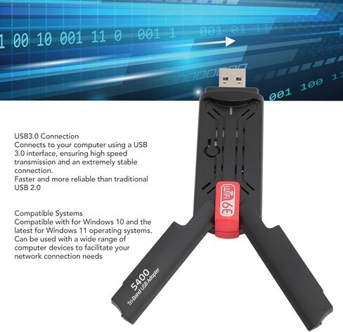 محول USB، سرعة عالية تصل إلى 5400 ميجابت في الثانية، محول 2.4 جيجا 5 جيجا 6 جيجا ثلاثي الموجات USB 3.0 6E، محول شبكة مستقر وفعال للكمبيوتر المكتبي المحمول، Genericyt2uq0vkgg in Saudi Arabia