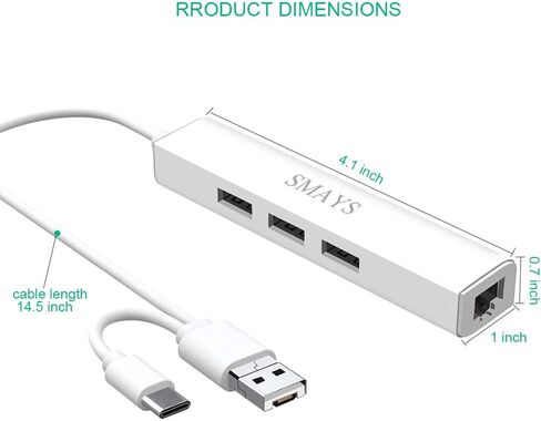 محول Micro USB OTG مع إيثرنت - متوافق مع Google TV Stick - محولات شبكة USB C وبطاقة الشبكة in Kuwait