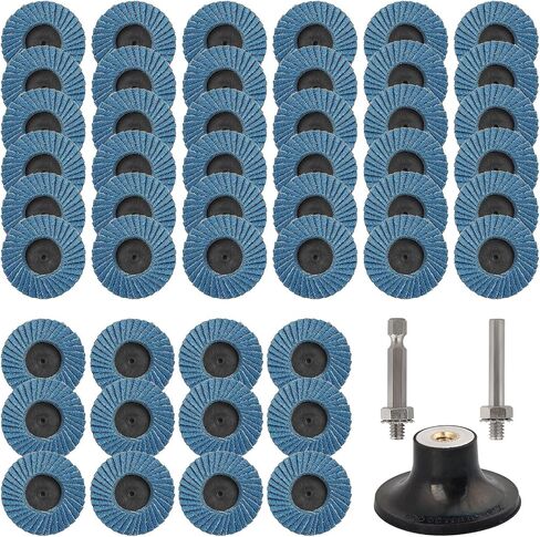 24 Pcs 2 Inch Flap Disc Set, Flat Flap Discs Roll Lock Sanding Disc 40 60 80 120Grit, Sander Disc with 1/4 Inch Holder for Angle Grinder Rust Removal in Kuwait