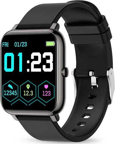 KALINCO Smart Watch, Fitness Tracker with Heart Rate Monitor, Blood Pressure, Blood Oxygen Tracking, 1.4 Inch Touch Screen Smartwatch Fitness Watch for Women Men Compatible with iOS Android in Saudi Arabia