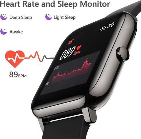 KALINCO Smart Watch, Fitness Tracker with Heart Rate Monitor, Blood Pressure, Blood Oxygen Tracking, 1.4 Inch Touch Screen Smartwatch Fitness Watch for Women Men Compatible with iOS Android in Saudi Arabia