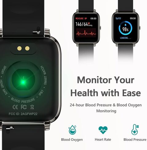KALINCO Smart Watch, Fitness Tracker with Heart Rate Monitor, Blood Pressure, Blood Oxygen Tracking, 1.4 Inch Touch Screen Smartwatch Fitness Watch for Women Men Compatible with iOS Android in Saudi Arabia