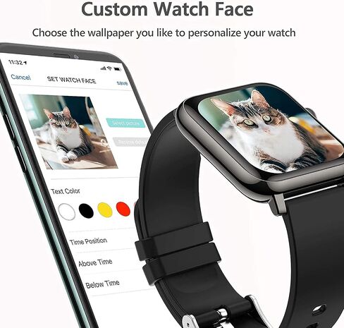 KALINCO Smart Watch, Fitness Tracker with Heart Rate Monitor, Blood Pressure, Blood Oxygen Tracking, 1.4 Inch Touch Screen Smartwatch Fitness Watch for Women Men Compatible with iOS Android in Saudi Arabia