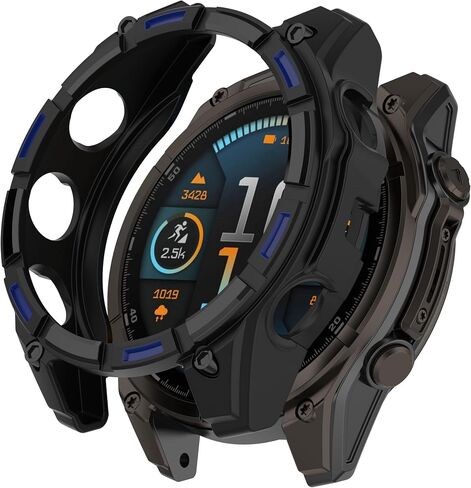 Compatible with Garmin Fenix 8 Solar 51mm Case Cover, Soft Anti-Drop PC Watch Case Cover Replacement Protective Cases for Garmin Fenix 8 Solar 51mm Watch (Black) in Kuwait