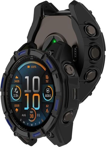 Compatible with Garmin Fenix 8 Solar 51mm Case Cover, Soft Anti-Drop PC Watch Case Cover Replacement Protective Cases for Garmin Fenix 8 Solar 51mm Watch (Black) in Kuwait