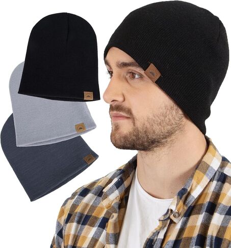 Tough Headwear Daily Knit Beanie - Beanies Hats for Men - Winter Hats for Men & Women - Warm Knitted Hats for Cold Weather in Saudi Arabia