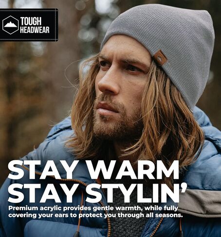 Tough Headwear Daily Knit Beanie - Beanies Hats for Men - Winter Hats for Men & Women - Warm Knitted Hats for Cold Weather in Saudi Arabia