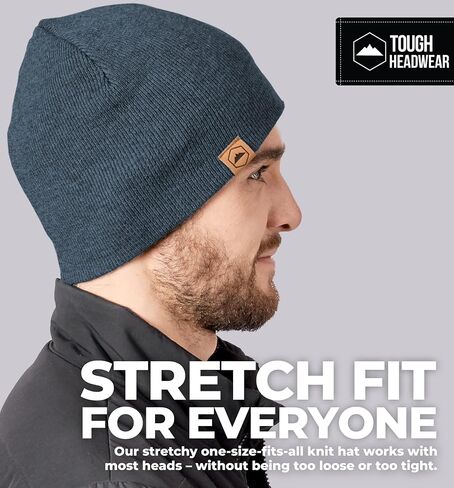 Tough Headwear Daily Knit Beanie - Beanies Hats for Men - Winter Hats for Men & Women - Warm Knitted Hats for Cold Weather in Saudi Arabia