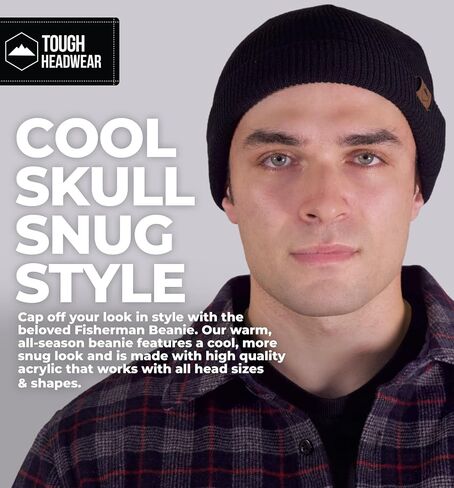 Tough Headwear Daily Knit Beanie - Beanies Hats for Men - Winter Hats for Men & Women - Warm Knitted Hats for Cold Weather in Saudi Arabia