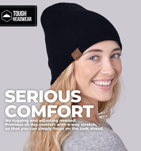Tough Headwear Daily Knit Beanie - Beanies Hats for Men - Winter Hats for Men & Women - Warm Knitted Hats for Cold Weather in Saudi Arabia