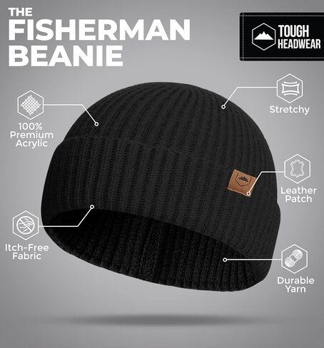 Tough Headwear Daily Knit Beanie - Beanies Hats for Men - Winter Hats for Men & Women - Warm Knitted Hats for Cold Weather in Saudi Arabia