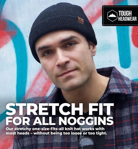 Tough Headwear Daily Knit Beanie - Beanies Hats for Men - Winter Hats for Men & Women - Warm Knitted Hats for Cold Weather in Saudi Arabia
