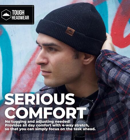 Tough Headwear Daily Knit Beanie - Beanies Hats for Men - Winter Hats for Men & Women - Warm Knitted Hats for Cold Weather in Saudi Arabia