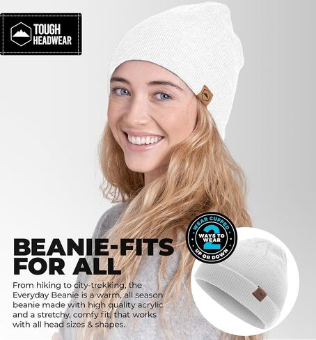 Tough Headwear Daily Knit Beanie - Beanies Hats for Men - Winter Hats for Men & Women - Warm Knitted Hats for Cold Weather in Saudi Arabia