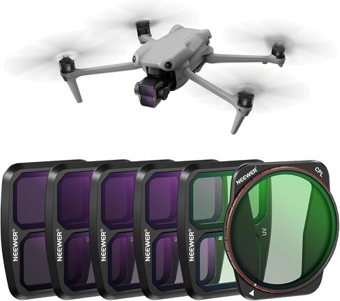 NEEWER ND/PL Filter Set Compatible with DJI Air 3, 4 Pack ND8/PL ND16/PL ND32/PL ND64/PL Polarizer Neutral Density Filter Kit, Multi Coated HD Optical Glass/Secure Attach/Lightweight Frame in Saudi Arabia