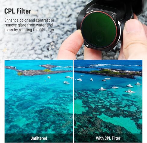 NEEWER ND/PL Filter Set Compatible with DJI Air 3, 4 Pack ND8/PL ND16/PL ND32/PL ND64/PL Polarizer Neutral Density Filter Kit, Multi Coated HD Optical Glass/Secure Attach/Lightweight Frame in Saudi Arabia