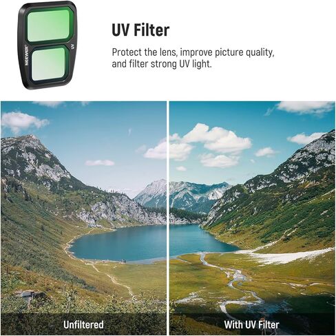 NEEWER ND/PL Filter Set Compatible with DJI Air 3, 4 Pack ND8/PL ND16/PL ND32/PL ND64/PL Polarizer Neutral Density Filter Kit, Multi Coated HD Optical Glass/Secure Attach/Lightweight Frame in Saudi Arabia