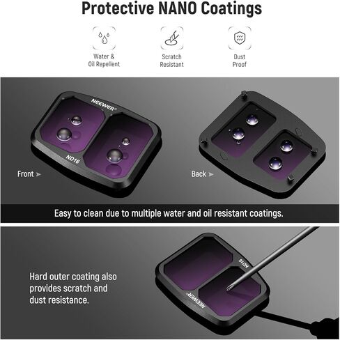 NEEWER ND/PL Filter Set Compatible with DJI Air 3, 4 Pack ND8/PL ND16/PL ND32/PL ND64/PL Polarizer Neutral Density Filter Kit, Multi Coated HD Optical Glass/Secure Attach/Lightweight Frame in Saudi Arabia