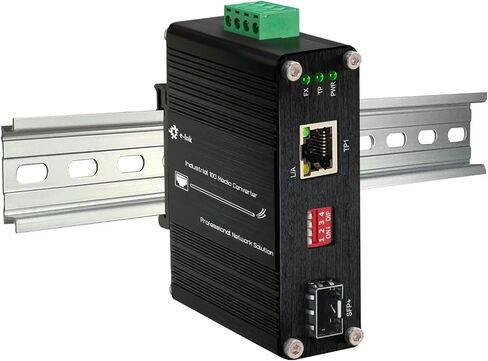 Industrial 10G Fiber Media Converter Mini 10GBase-X SFP+ Fiber Optic Transceiver Cooper to SFP+ 12-48V DC 10Gigabit Ethernet Converter DIN Rail in Kuwait