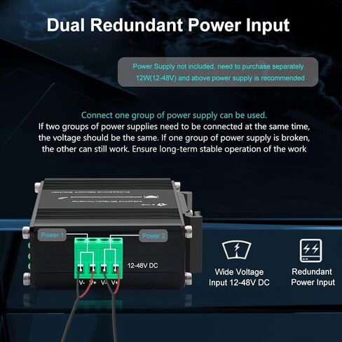 Industrial 10G Fiber Media Converter Mini 10GBase-X SFP+ Fiber Optic Transceiver Cooper to SFP+ 12-48V DC 10Gigabit Ethernet Converter DIN Rail in Kuwait