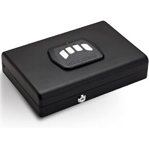 SnapSafe Gun Keypad Vault – Keypad Handgun Vault Safe for Pistols and Valuables – 4-6 Keypad Entry with Backup Keys – Black, Measures 11 (H) x 8.5 (W) x 2.25 (D) Inches - Item 75432