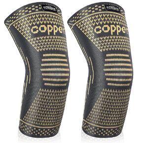 Copper Elbow Brace Compression Sleeve for Pain Relief Men & Women, Arm Support Sleeves Forearm Pain Relief Pads Braces for Tendonitis, Tennis & Golfers Elbow Treatment, Arthritis, Weight lifting