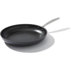 OXO Frying Pan Enhanced 12" Skillet, Ceramic Nonstick, Durable Hard Anodized Cookware, Scratch Resistant, Stainless Steel Handle, Good Grips, Dishwasher & Oven safe, Black