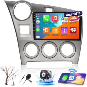 [2G+64G] for Toyota Matrix Radio 2009-2014, Android Matrix Car Stereo with 9 inch Touch Screen, Carplay/Android Auto/1080P/Bluetooth/WiFi +AHD Backup Camera